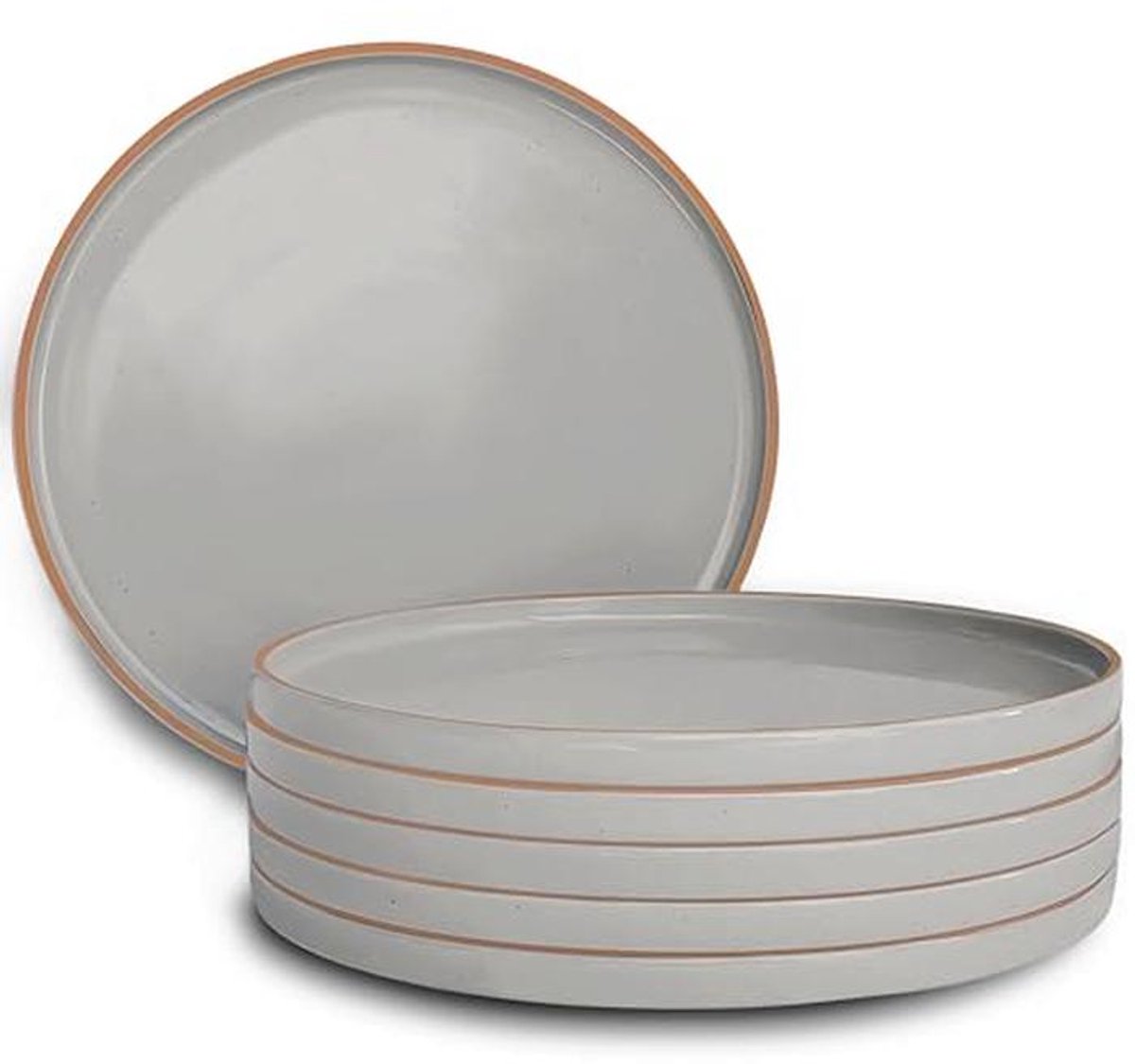 Set van 6 Keramische Dinerborden - Modern Servies voor Magnetron, Oven en Vaatwasmachine - Krasbestendig Keuken Porselein