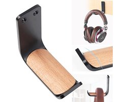 Hoofdtelefoon Stand Houder Stick-On Zelfklevende Haken Onder-Bureau Oortelefoon Stand Headset Hanger Mount MeetRade Aluminium Wallmount Haak Klem Hoofdtelefoon Bureau Hanger (zwart)