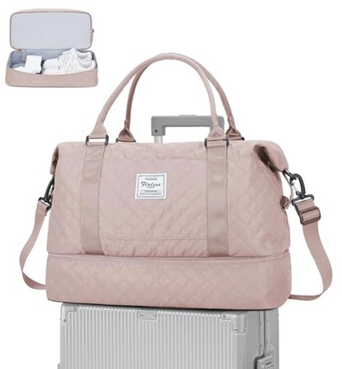 Grote Sporttas Dames voor Weekend en Handbagage - Waterdichte Duffel Bag met Schoenenvak