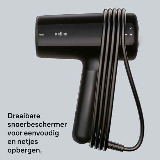Sèche-cheveux Braun HD4.1 BRHD410E - Séchage - Super IONTEC anti-frisottis - 3 températures + Shot Cool - Livré avec souffleur