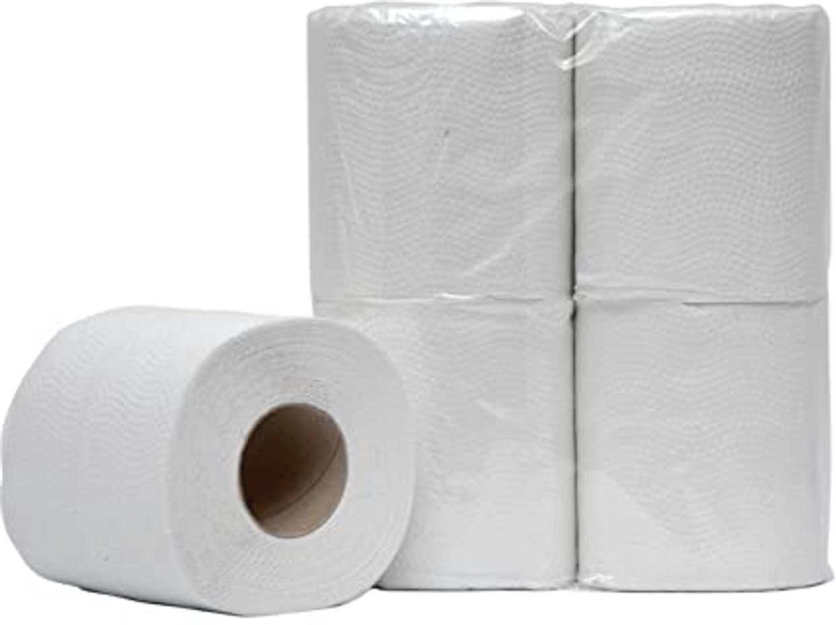 Toiletpapier 2-laags 200 vellen 48 rollen wit gerecycled met reliëf