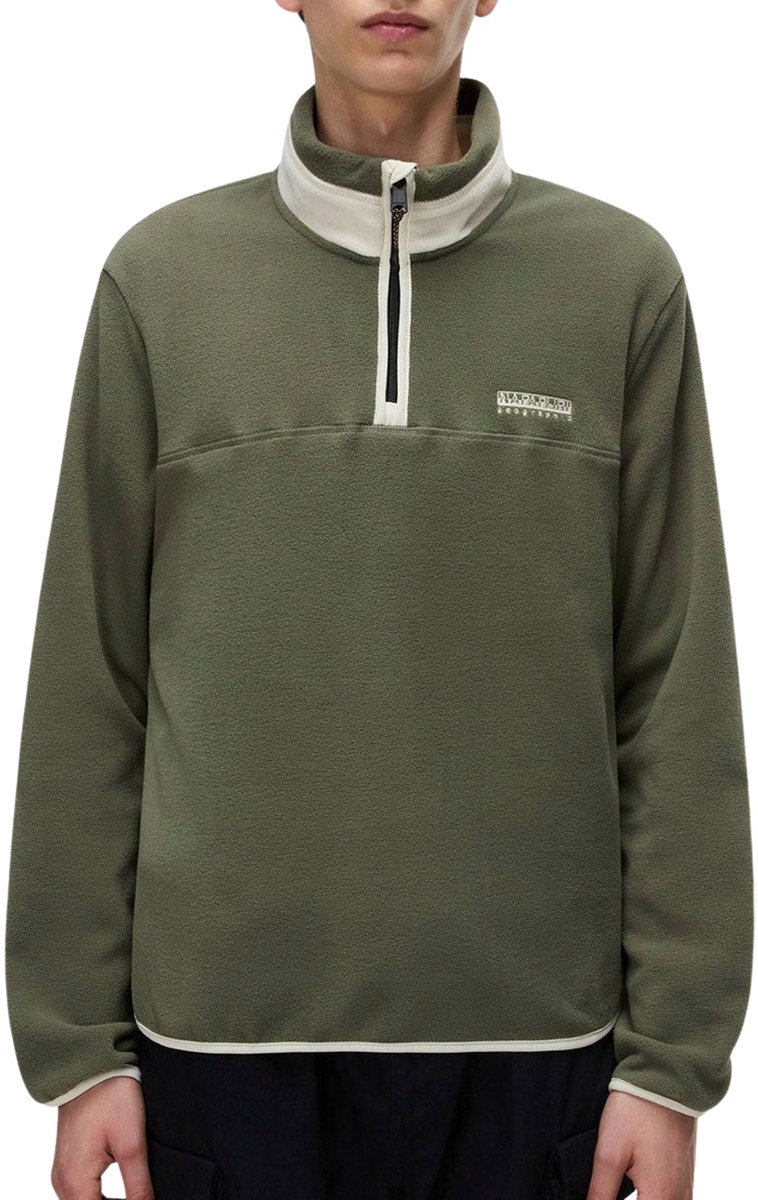Napapijri Dergana Half Zip Fleece Sweater Heren Groen