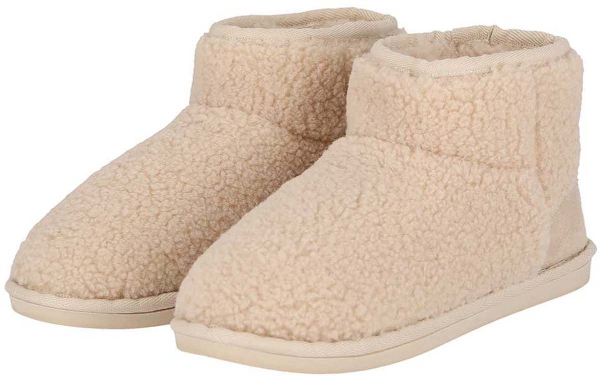 Apollo Dames Pantoffels Teddy Wit - Maat 37/38