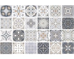 Tegelstickers mozaïek 15 x 15 cm – decoratieve set van 24 waterdichte zelfklevende tegelfolies voor keuken of meubelrenovatie