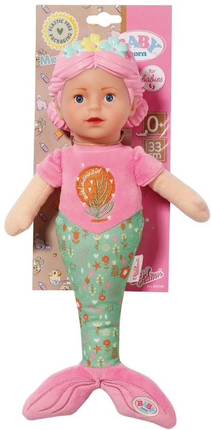 BABY born, BABY Born Little Sister 830932 Zeemeermin Drijft in het water met beweegbare vin, met diadeem en kam, 830932, Zapf Creation
