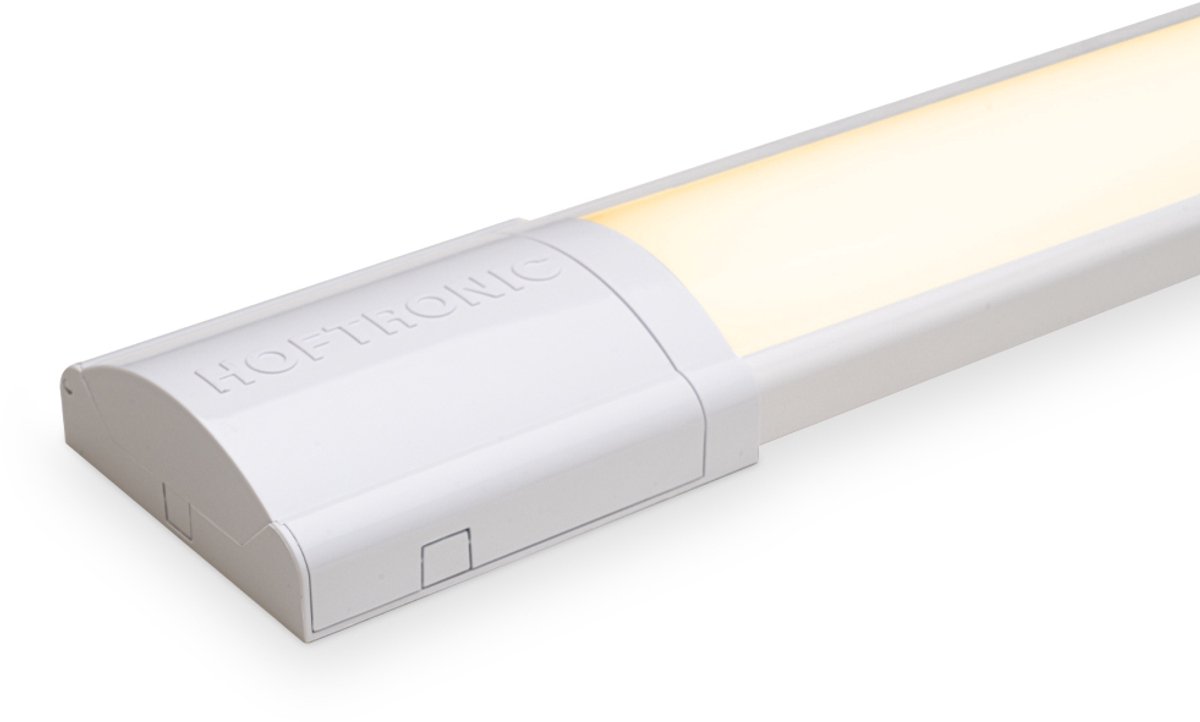 HOFTRONIC LED batten 150 cm – 50 watt 7000 lumen 3000K warm wit – flikkervrij – polycarbonaat wit – IP20 – onderbouwverlichting garage schuur werkruimte