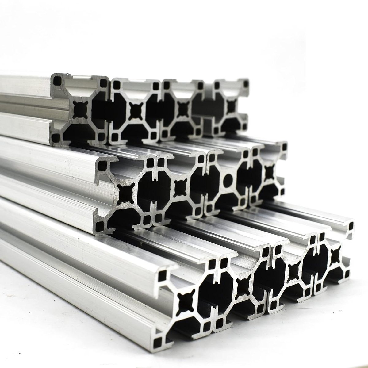 Ronte - Aluminium balkprofiel met groef 8, 30x30 mm - 12 stuks, 600 mm lang. Perfect voor diverse toepassingen!