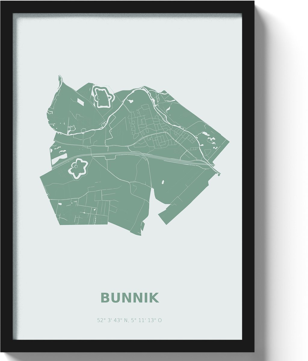 Poster Bunnik A3 - 30 x 42 cm - Groen (Exclusief Lijst)