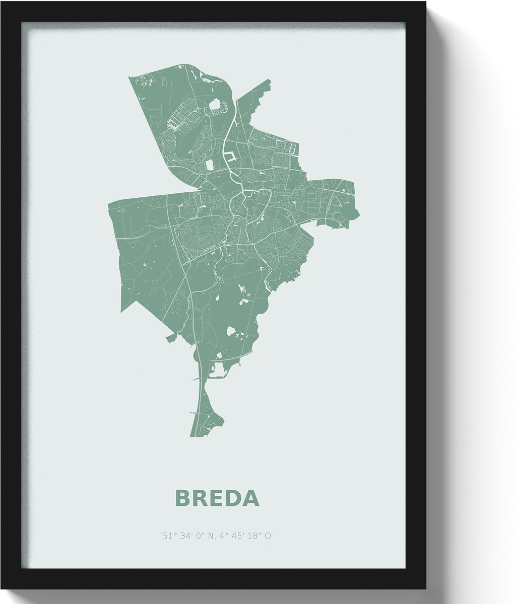 Poster Breda A3 - 30 x 42 cm - Groen (Exclusief Lijst)