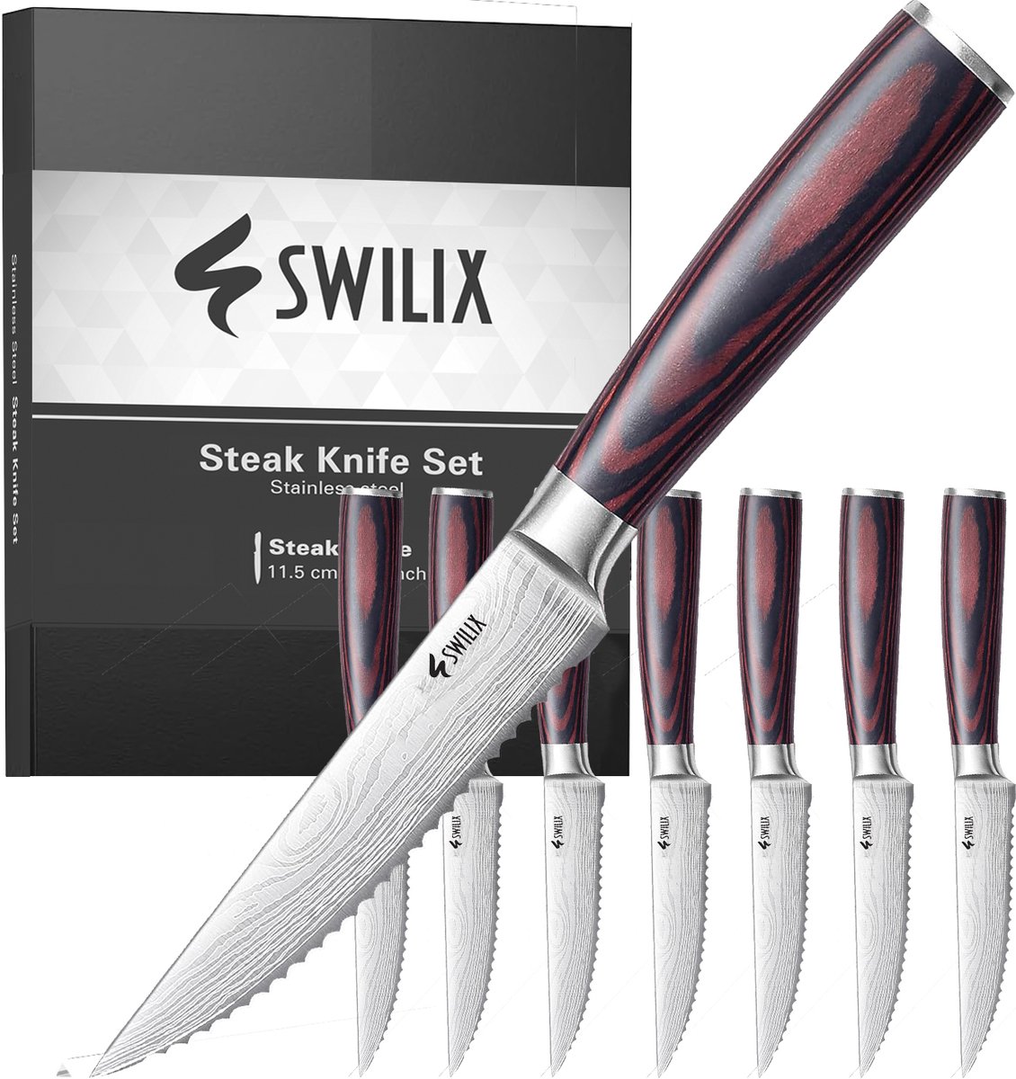 Swilix Steakmessen - Messenset - Kartelmes - 8 stuks