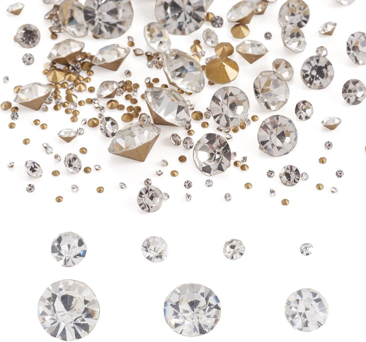 Ronte - Kristal Puntige Achterkant Strass Glas Facet Diamant - 2600 Stuks - Heldere Cabochons - Nageldecoratie - Sieraden maken