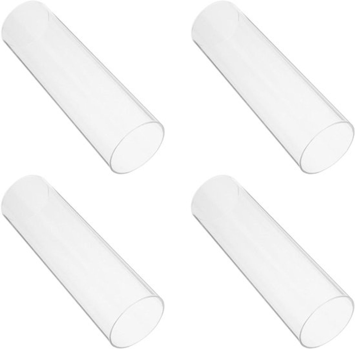 Kaarsafdekkingen van glas - 4 stuks, buisscherm voor kaarsen met open vlam