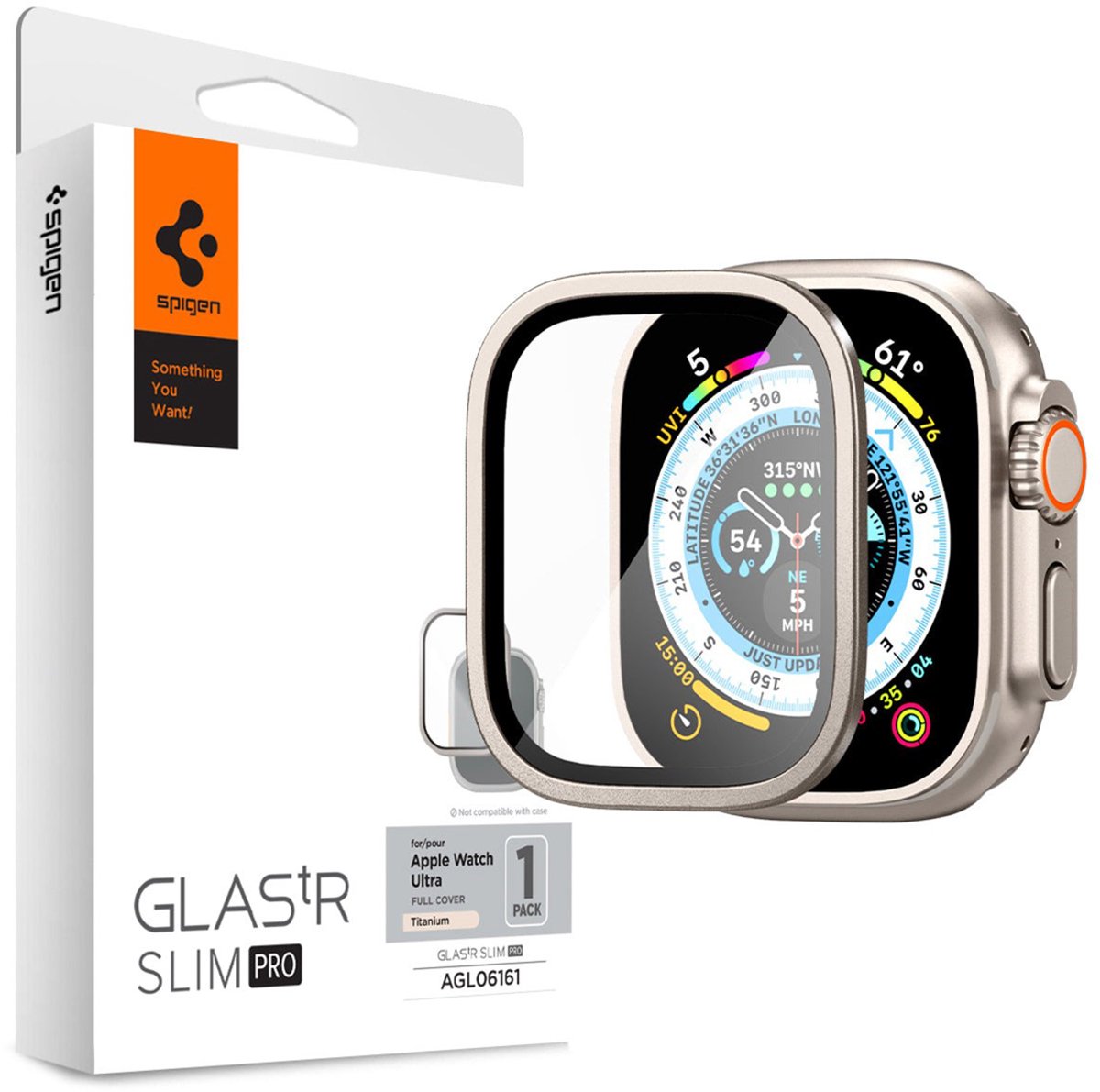 Spigen Glas.tR Slim Pro - Apple Watch Ultra 1 / 2 (49mm) Screen Protector Titanium