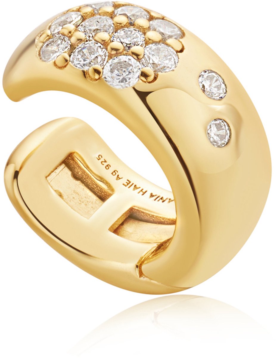 Ania Haie AH E054-01G Modern Muse Dames Oorbellen - Sieraad - Ear cuff - Zilver - Goudkleurig - 925 Zilver - 8.5 mm lang