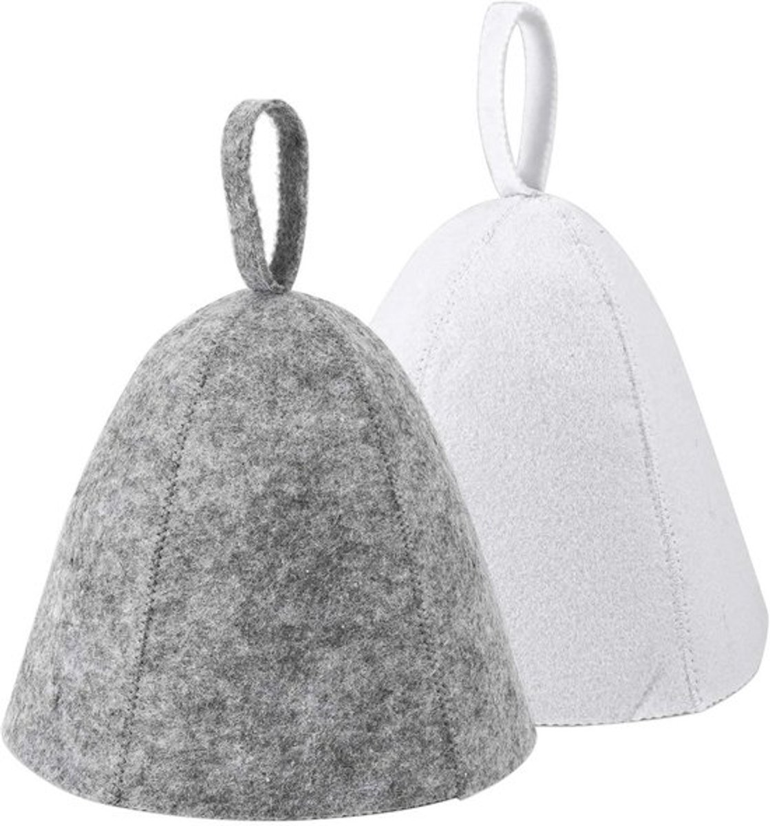 Sauna Caps 2Pcs - Wolvilt - Grijs en Wit - Unisex Accessoires