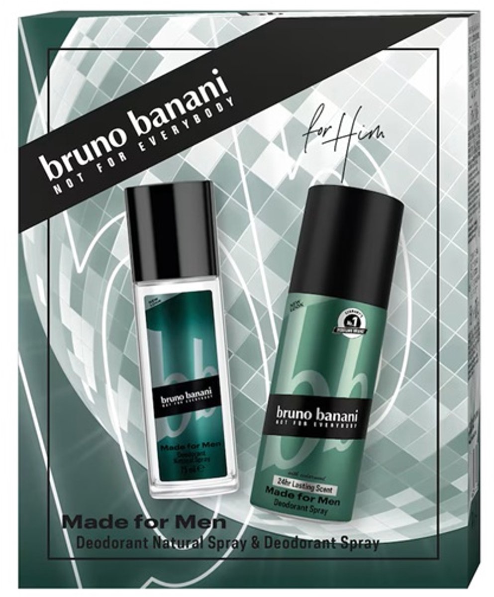 Bruno Banani Made for men - Fresh & Masculine Deoderant Spray and shower gel for Men 150ml Deodorant Spray and 250ml Shower gel