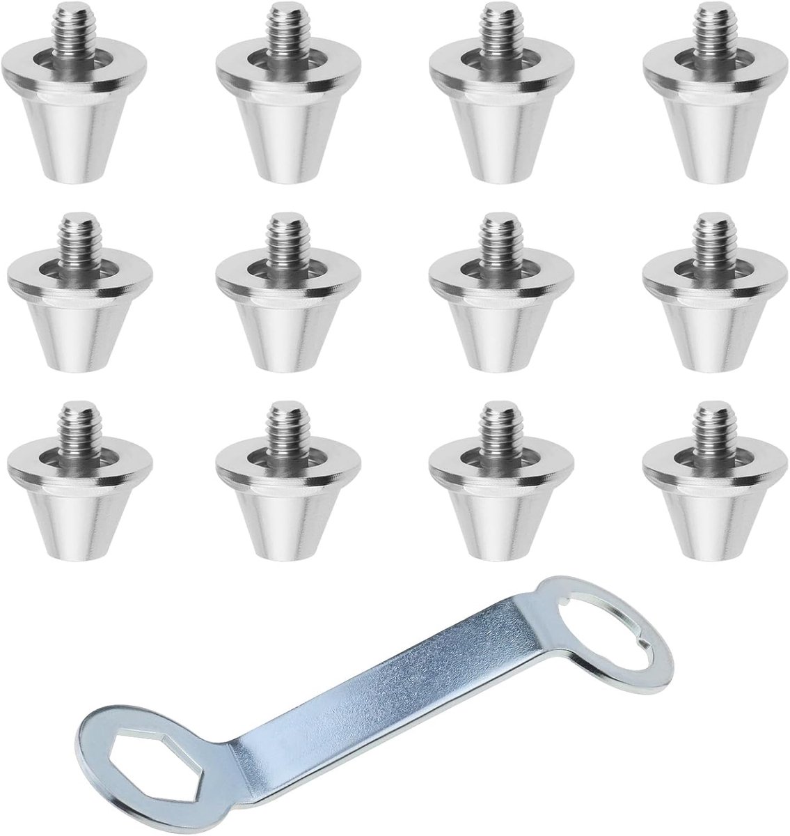 Voetbalnoppen - 12 stuks - Voetbalschoen spikes - Noppen Aluminium - Vervangende voetbalschoen spikes - Voetbalschoen accessoires - 2 maten - 11mm/13mm - Schroefpinnen voetbal - Met gereedschap