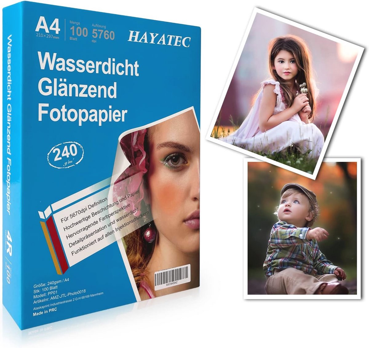 Hoogglanzend A4 Fotopapier - 100 Vellen, 240 g/m², Direct Droog & Waterdicht