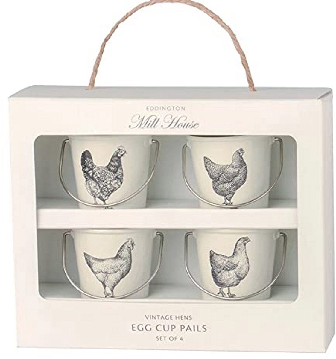 Vintage eierdopjes set van 4 voor een landelijke stijl