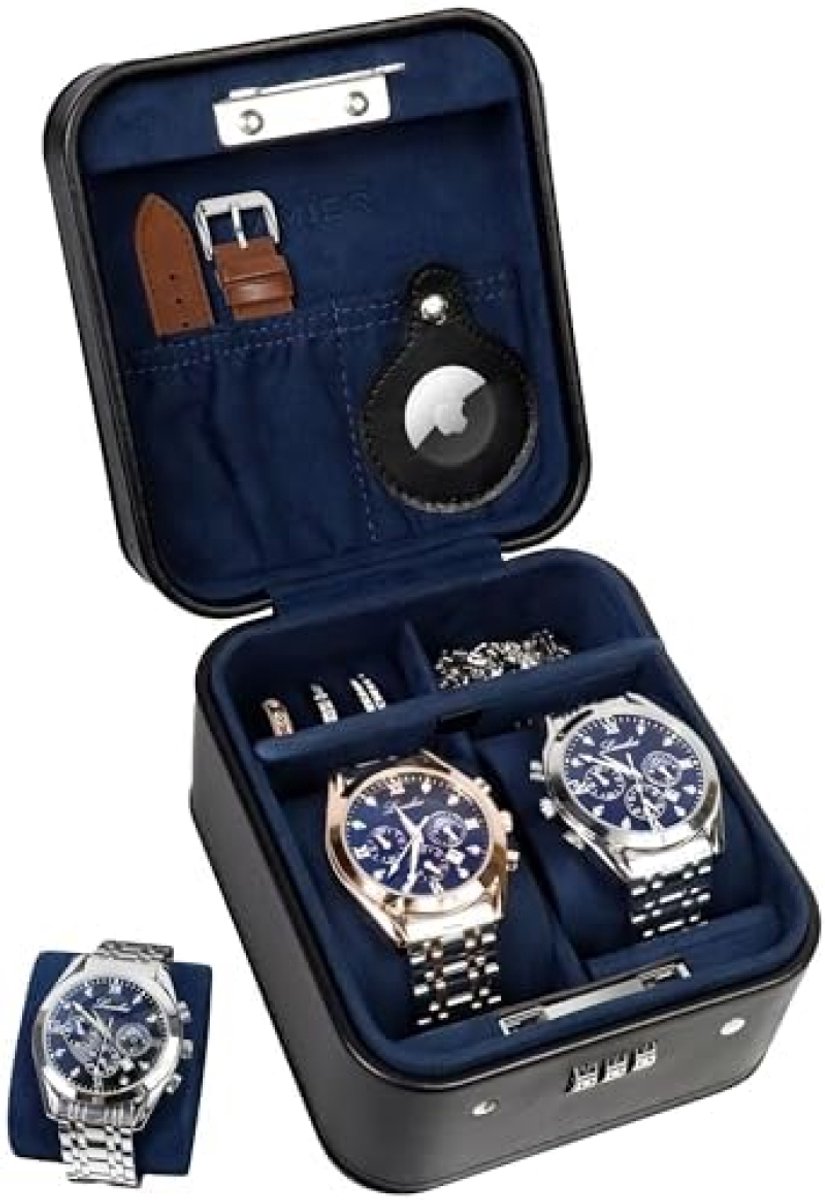 PromoHome Horloge Reisopbergtas met Veiligheidsslot - 2 Horloges en Sieraden Organizer - Elegante Opslagoplossing