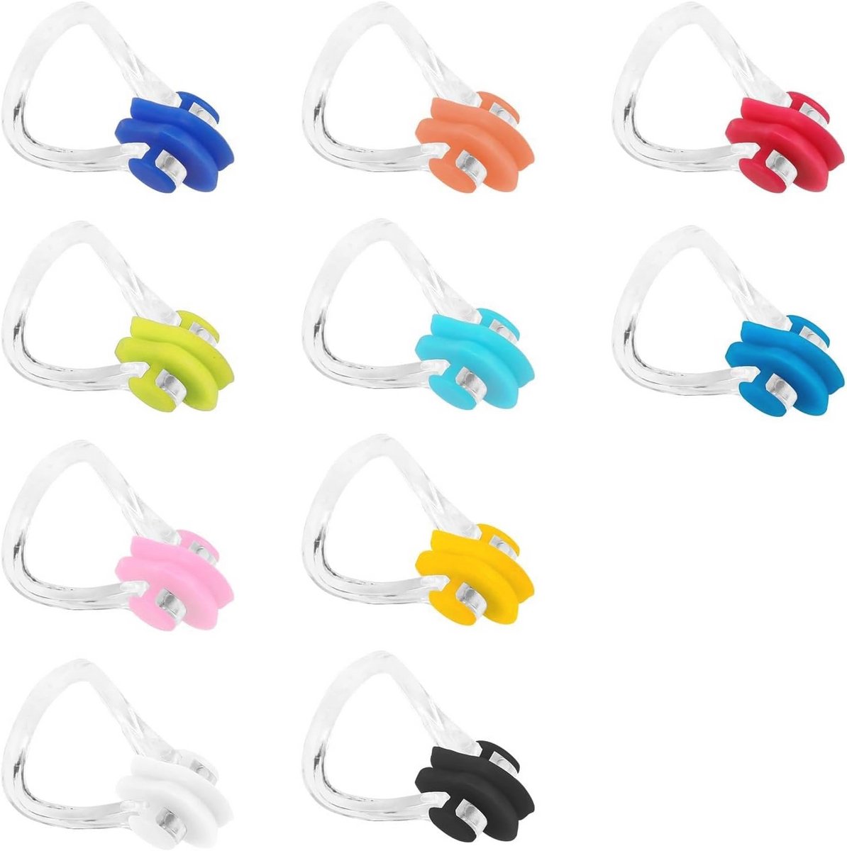 Neusklem voor Zwemmen en Vrijduiken - 10 Stuks Antislip Silicone Neusclip voor Volwassenen en Kinderen