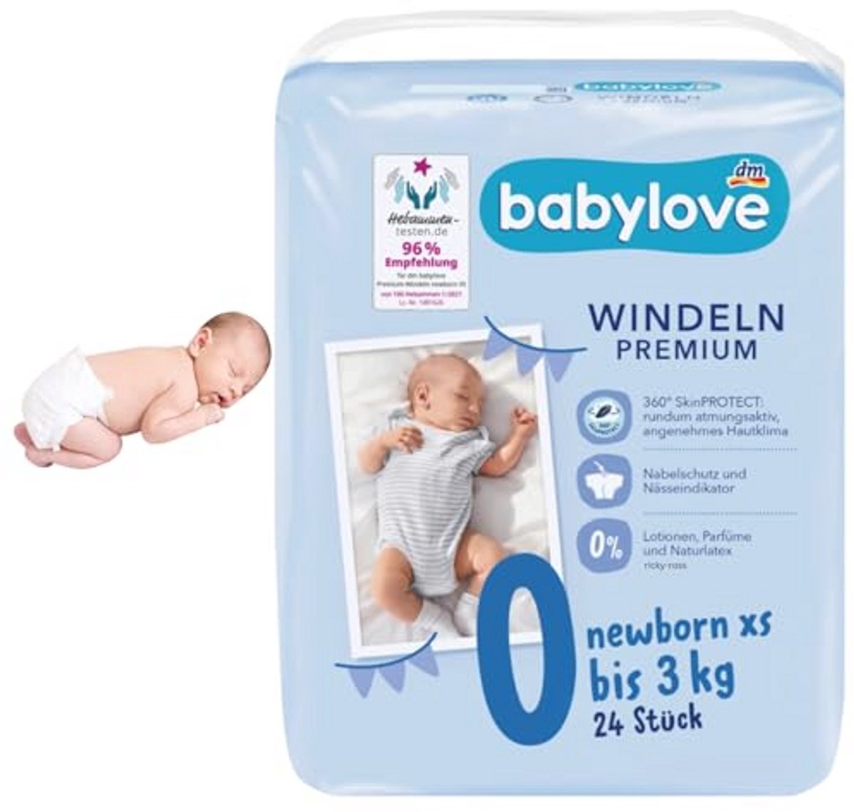 Extra Zachte Luiers Maat XS voor Pasgeborenen tot 3 kg - 24 Stuks