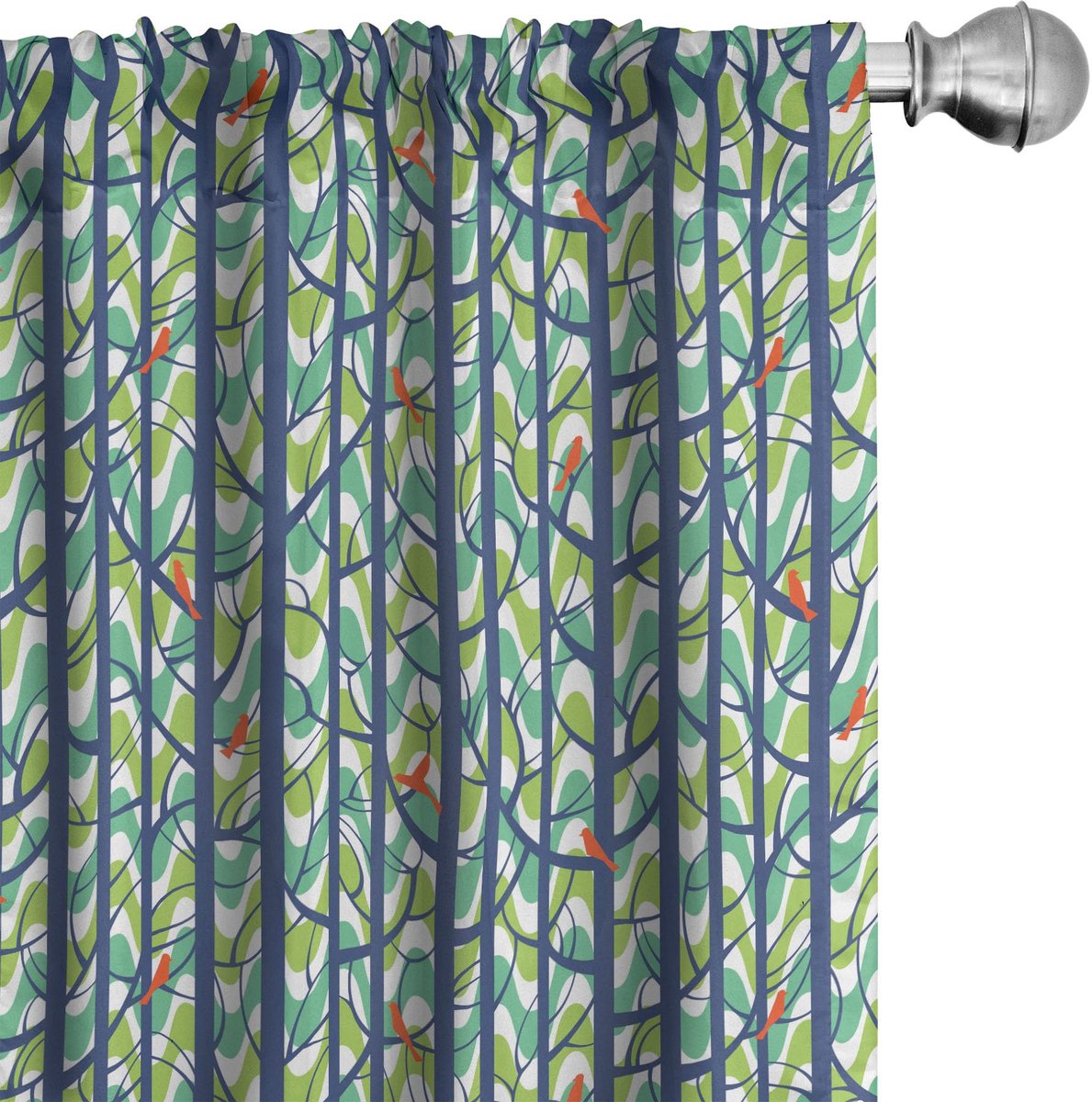 ABAKUHAUS Gordijnen Geometrisch – 2x75x175 cm – zeegroen/slateblauw Meeresgrün