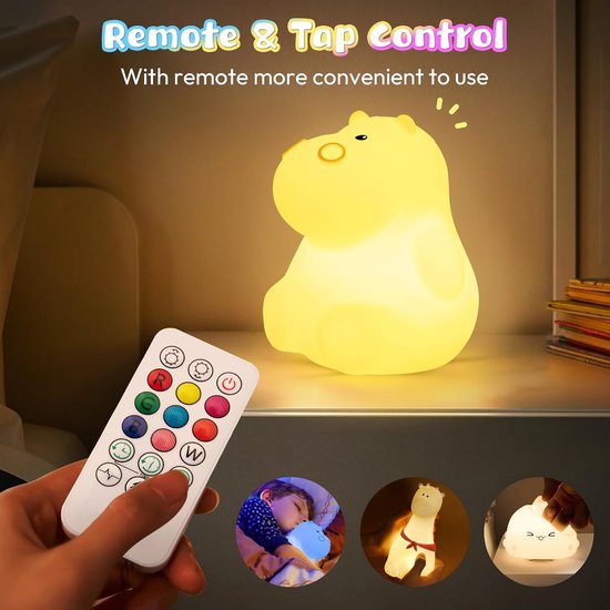 Nachtlampje voor Kinderen - Kawaii Uil met Afstandsbediening en LED Kleuren — afbeelding 4