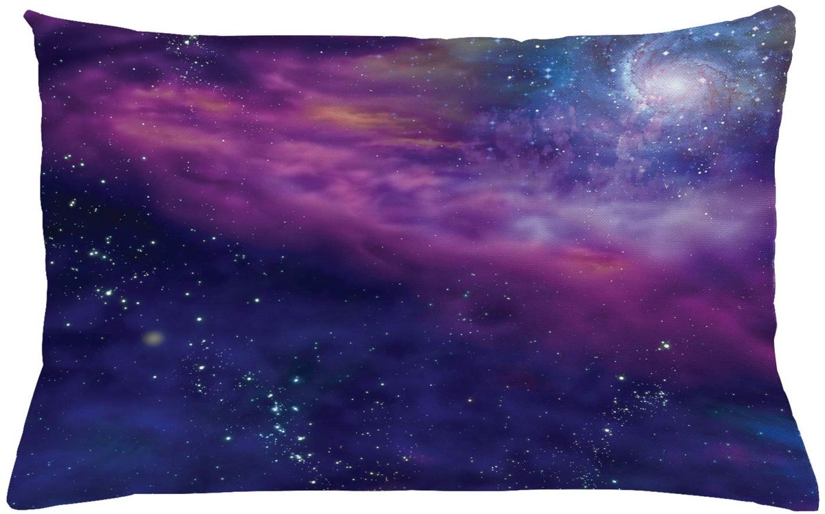 ABAKUHAUS Ruimtekussenhoes – Galaxie Nevelvlek – 65x40 cm – Tweezijdig bedrukt, Wasbaar Lila