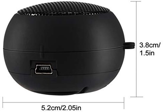 Draagbare 3,5 mm luidspreker, draadloze mini-luidspreker met 3,5 mm AUX-audio-aansluiting, draagbare mini-reisluidspreker van 3,5 mm met ingebouwde batterij voor mobiele telefoon MP3-pc (zwart) van Merkloos — afbeelding 3