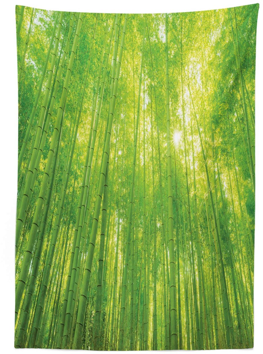 ABAKUHAUS Tafelkleed 140x200 – Satin-melange, Groen, Wasbaar, Binnen/Buiten