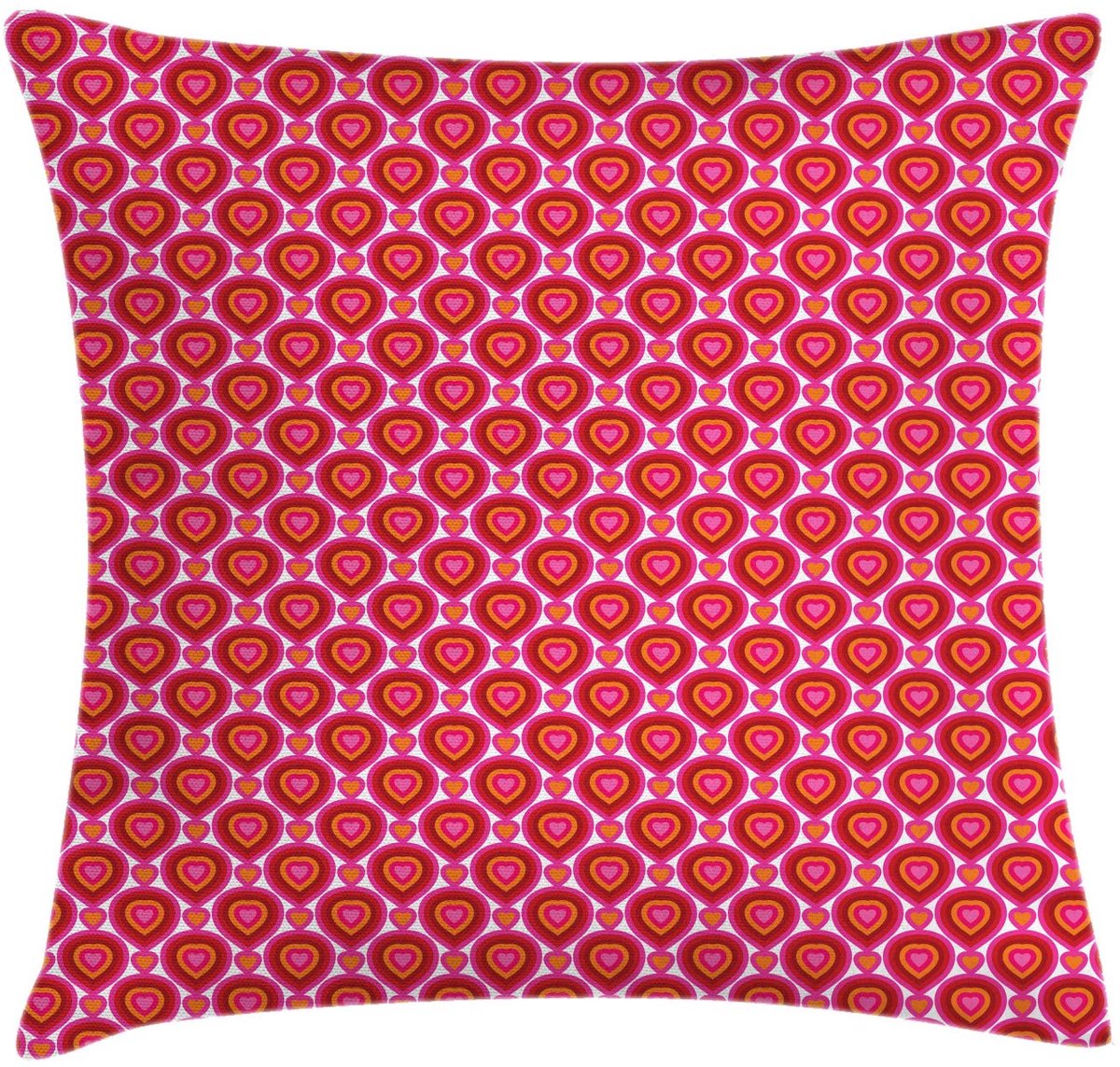ABAKUHAUS Hart-kussenhoes – Decoratieve kussenhoes – 50x50 cm – Dubbelzijdig bedrukt, roze/oranje