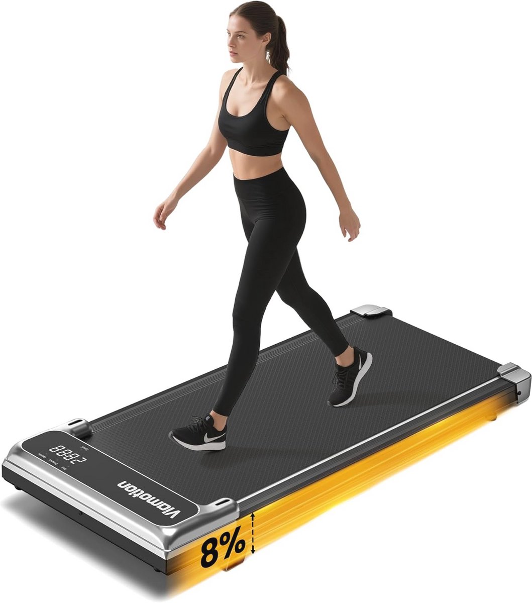 Wandelpad Onder Bureau - Geluidsarme Loopband met Afstandsbediening en LED-Display, Draagbaar tot 113 kg
