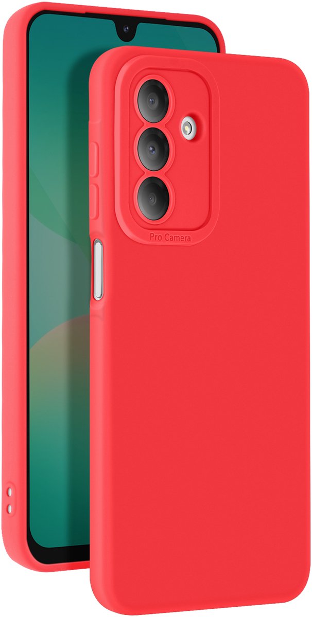 Avizar Hoesje Geschikt voor Samsung Galaxy A26 Silicone Glad Camera Blok Beschermd, Rood