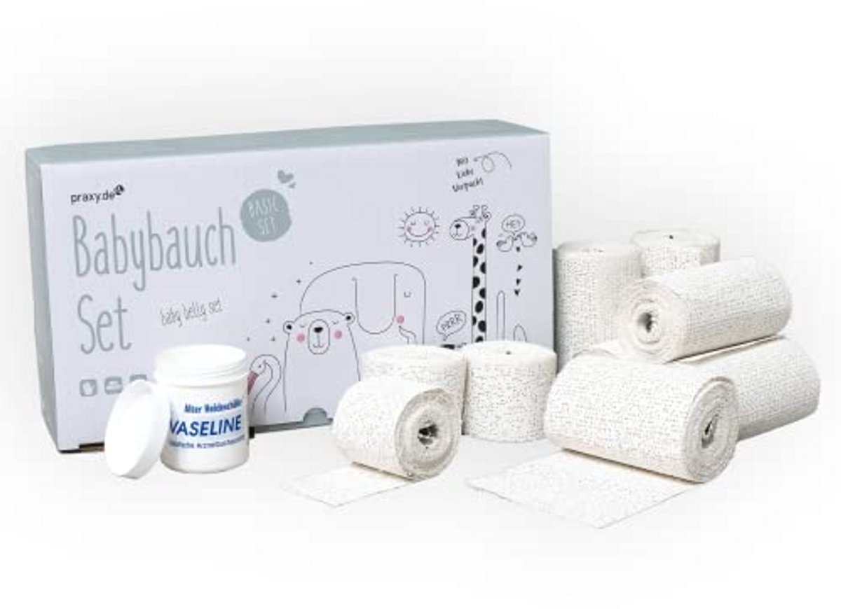 3D Gips-afdrukset voor Babybuik met 8 Gipsverbanden, Vaseline en Handschoenen - Unieke Herinnering voor Aanstaande Moeders