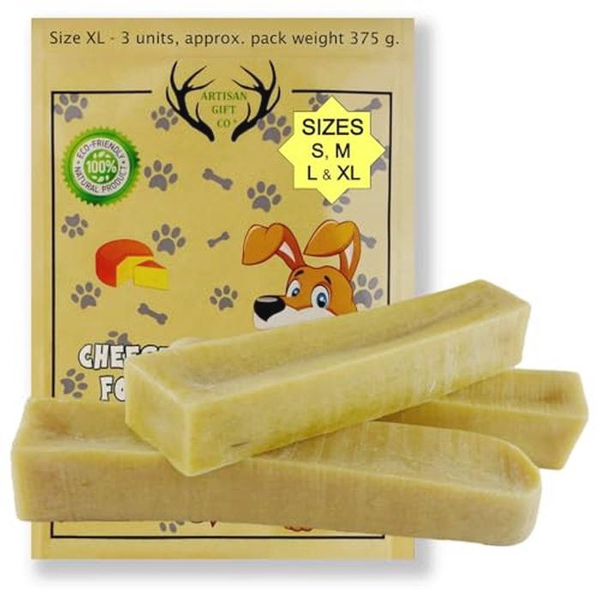 Natuurlijke Kauwsnacks voor Honden en Puppy’s - Eiwitrijke Rake Kaas met Himalaya Botten (XL, 3 Stuks)