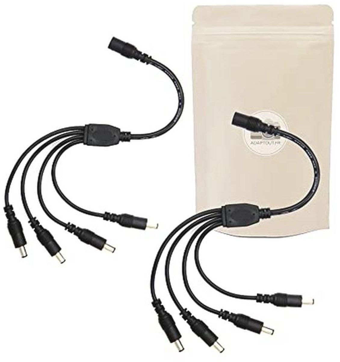 Verlengsnoer 4-weg Kabel 12V DC 5,5 x 2,1 mm met 30 cm Verlenging voor Camera