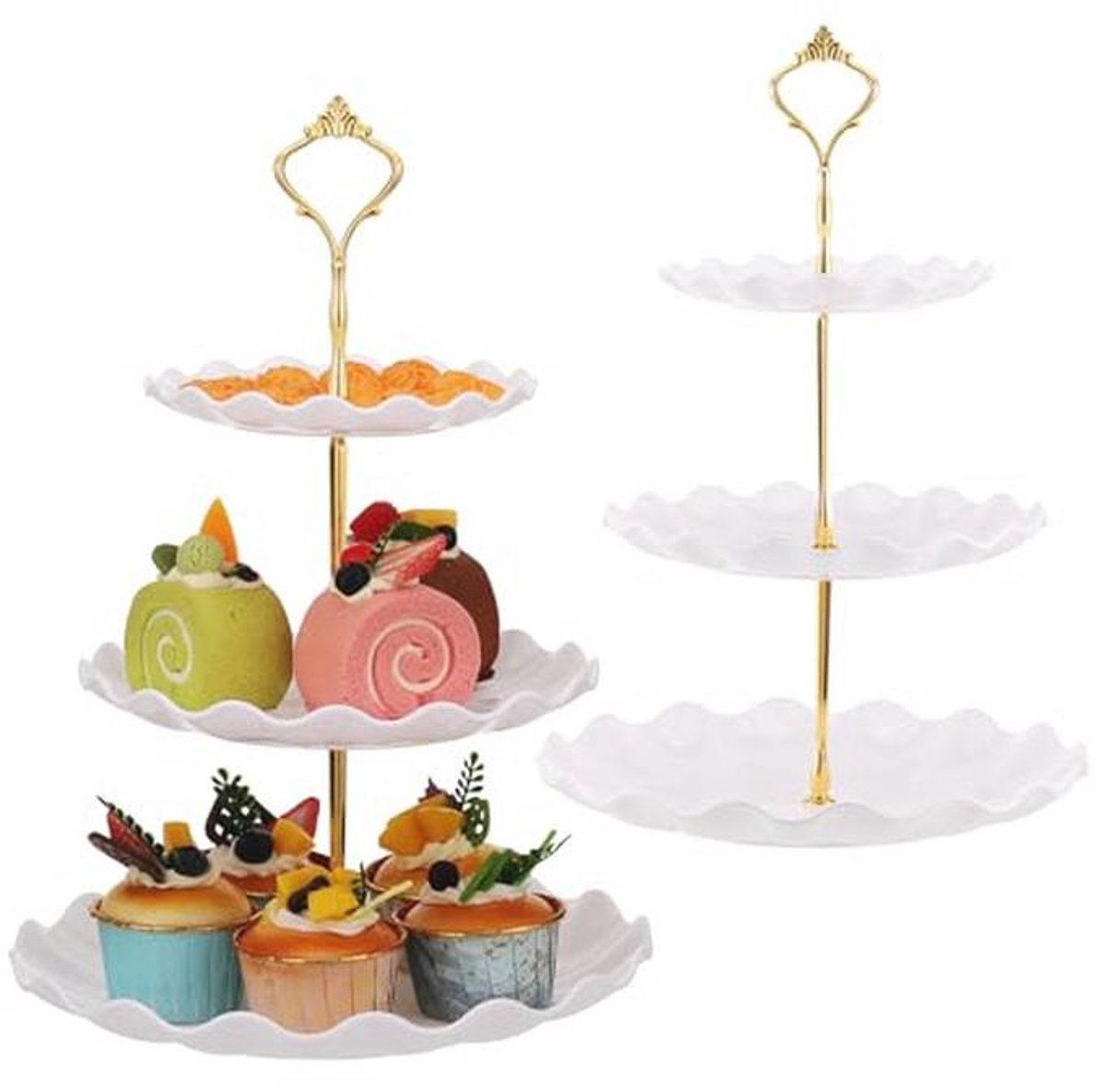 3-laags Taartstandaard Set voor Taarten en Cupcakes - Dessertdisplay