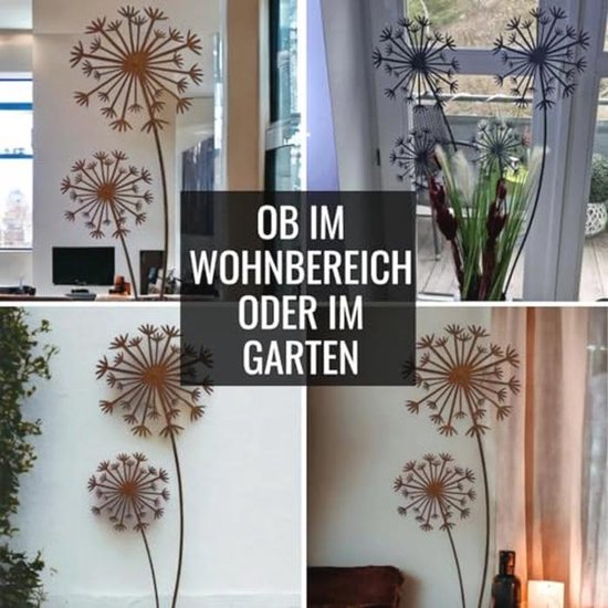 XXL Metaal Paardenbloem Tuinsteker - Groot Tuinfiguur Voor Binnen en Buiten — afbeelding 3