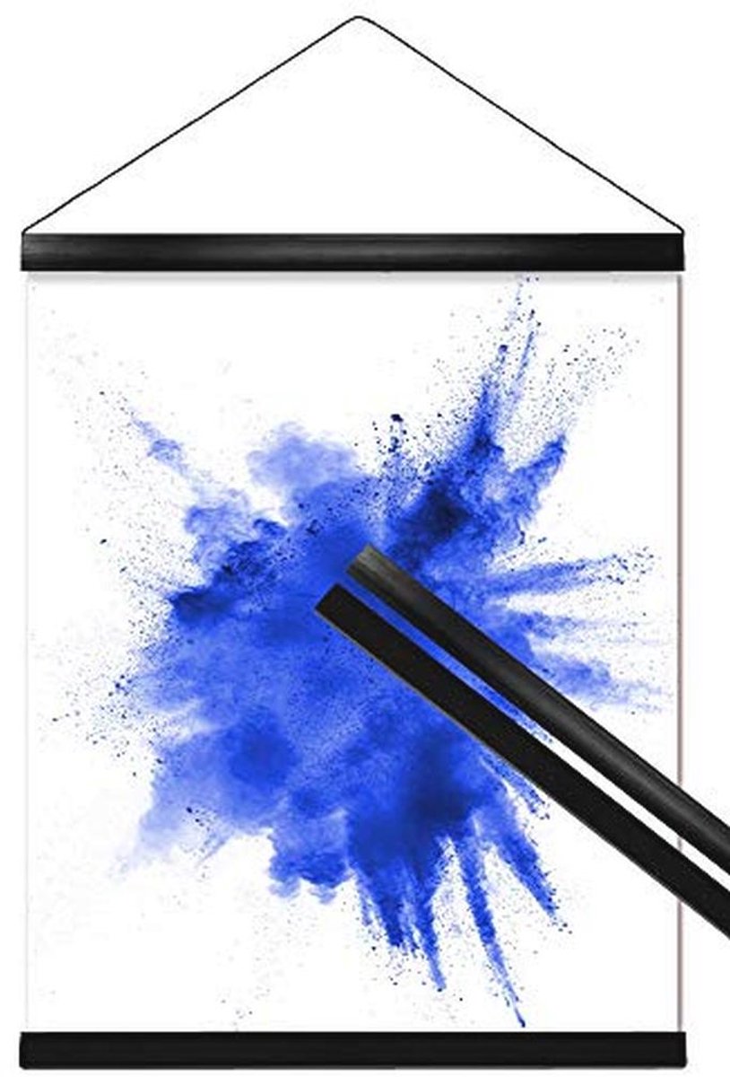 Zwarte Posterstangen - Klemrails met Koord voor Posters 101 cm