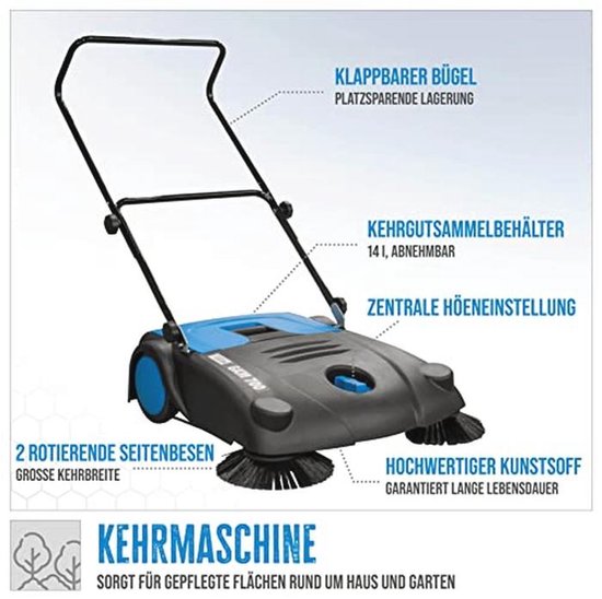 Handmatige veegmachine 700 mm - Efficiënt schoonmaken van grote oppervlakken — afbeelding 5