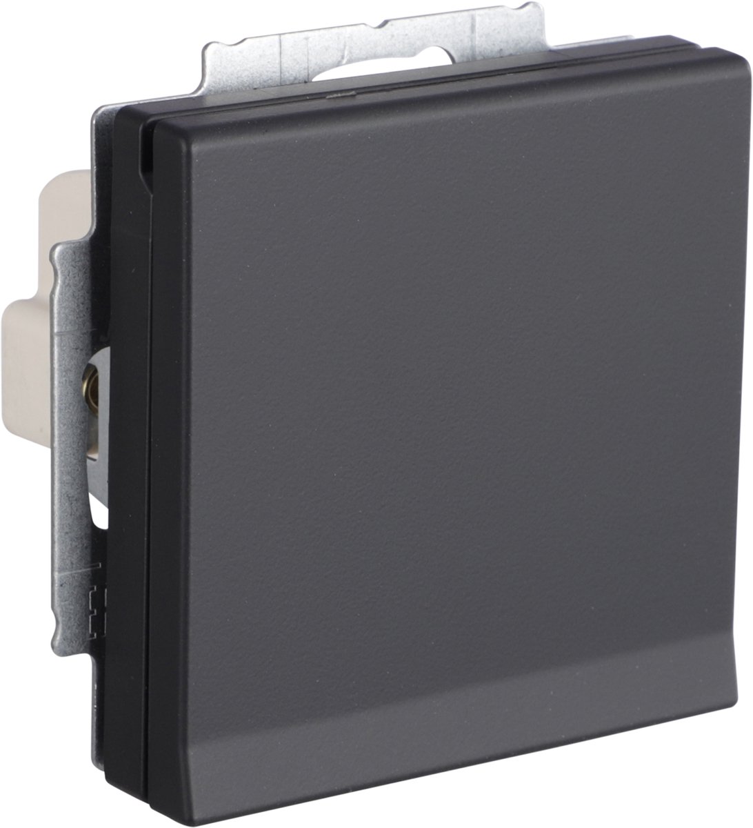 Busch-Jaeger Future Linear contactdoos - inbouw - 1-voudig - randaarde - met klep - zwart