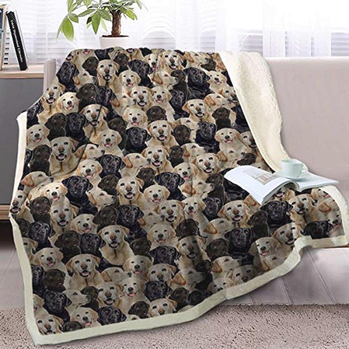 Gezellige Omkeerbare Fleece Deken voor Huisdieren en Kinderen - 130x150cm