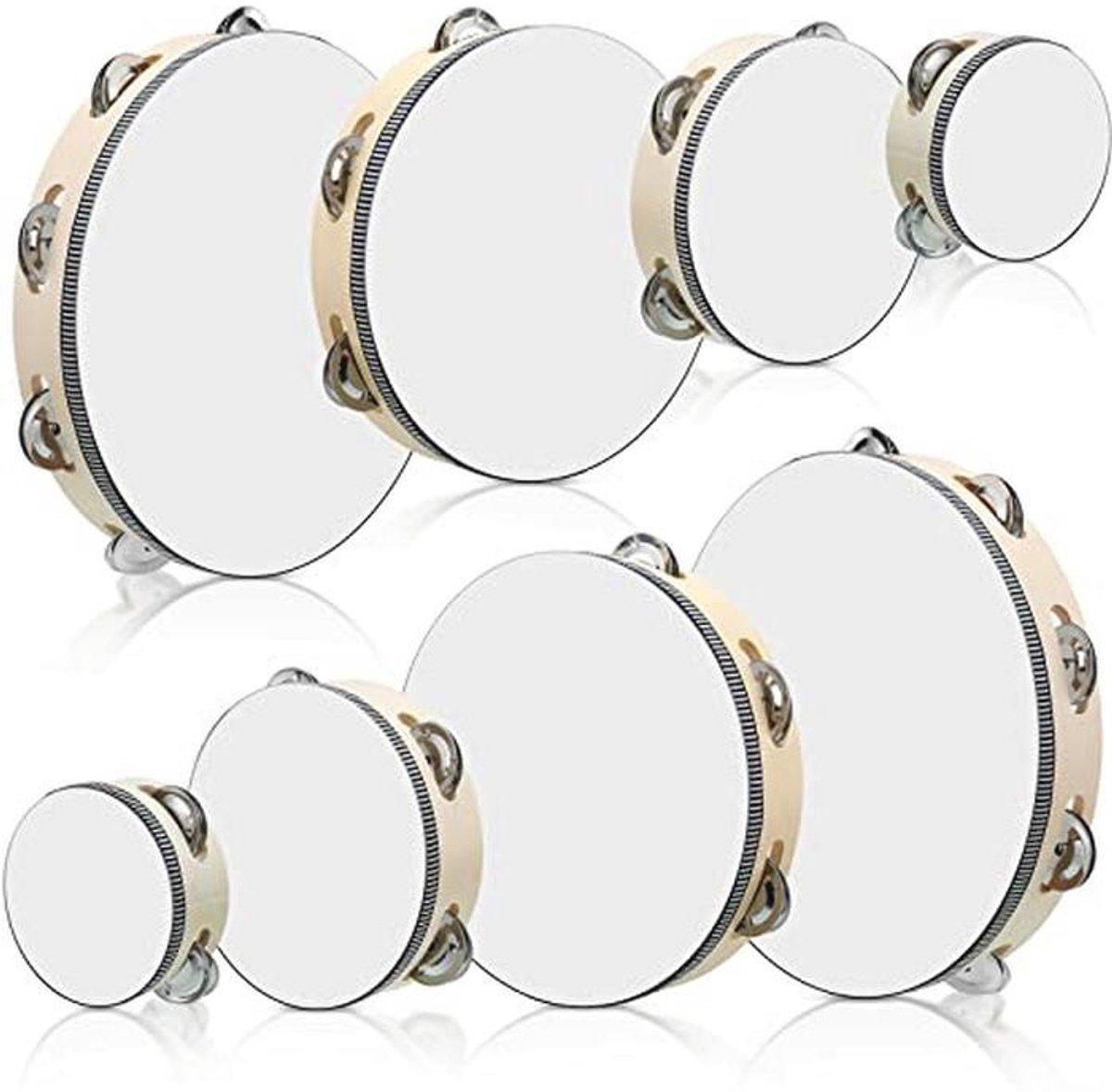 Handheld Tamboerijnen Set van 8 - Muzikaal Educatief Percussie Instrument