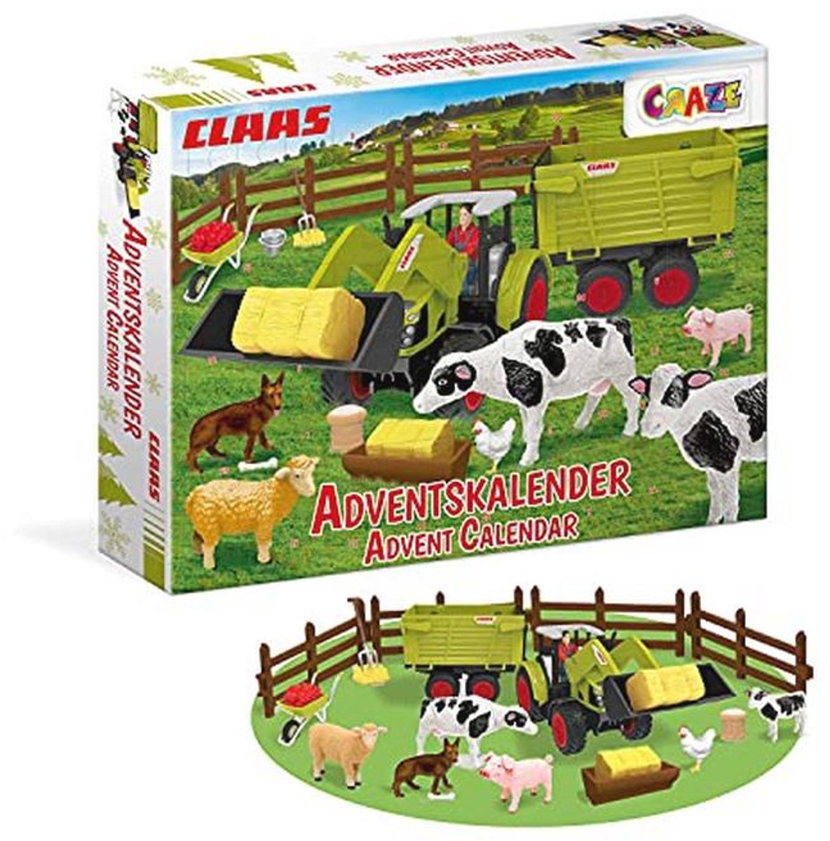 Adventskalender voor kinderen met boerderijfiguren en tractor | 24 verrassingen voor jongens vanaf 3 jaar