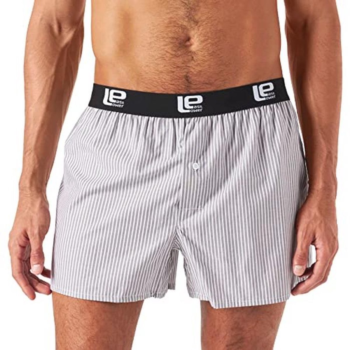 Heren boxershorts set van 10 - Lichtblauw/grijs met elastische tailleband