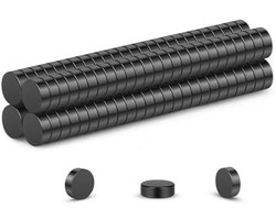 Kleine zwarte magneten 3 mm x 1 mm | 100 stuks sterke mini magneten voor DIY, whiteboard, koelkast en kantoor