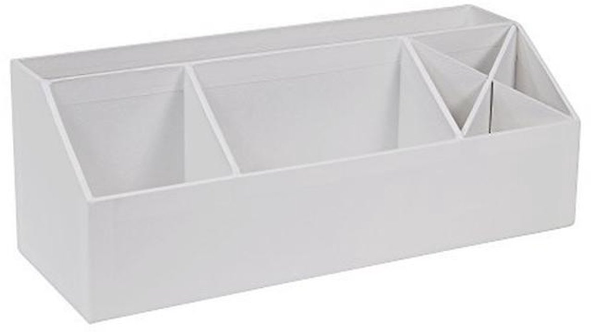 Bureau-organizer 4 vakken - Opbergsysteem voor notities, paperclips en pennen - Wit