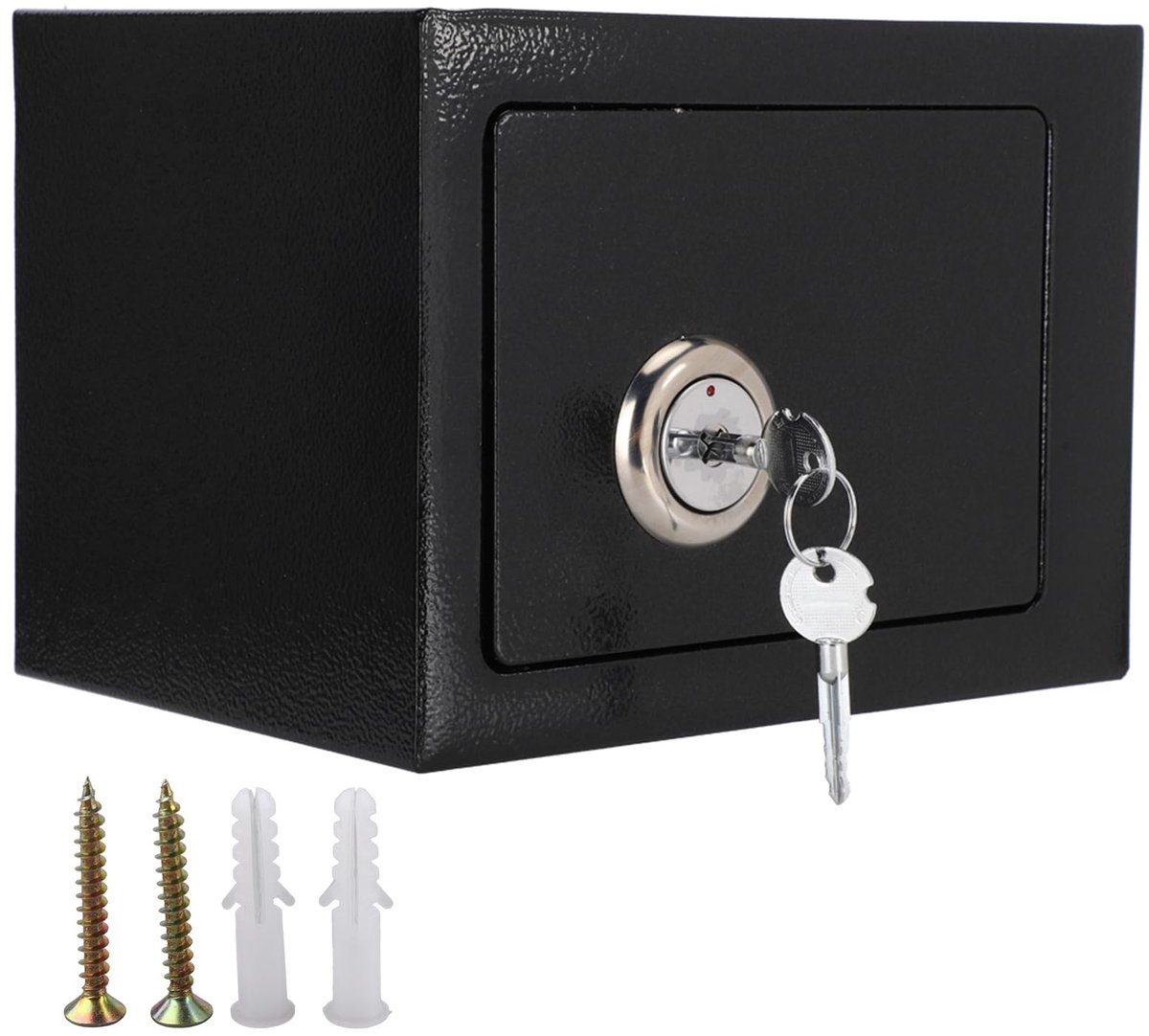 Kluis Duurzame metalen kluis Hoge beveiliging stalen kluis Sleutelbediende geldkluis, bevestigingsbouten voor elk oppervlak, ideaal voor thuiskantoor hotel 23 x 17 x
