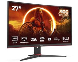 AOC Gaming C27G2ZE - 27 inch FHD gebogen monitor, 240 Hz, 0,5 m, FreeSync Premium (1920x1080, HDMI, DisplayPort) zwart/rood